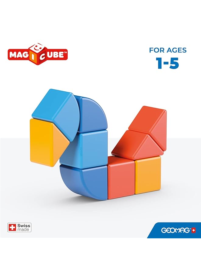 جيوماغ مجموعة بناء ماجيكوب 3 أشكال، لعبة بناء مغناطيسية تعليمية، مصنوعة في سويسرا، بلاستيك معاد تدويره بنسبة 100%، مفتوحة النهاية، مناسبة للأطفال من عمر سنة فما فوق، 9 قطع - Image 5