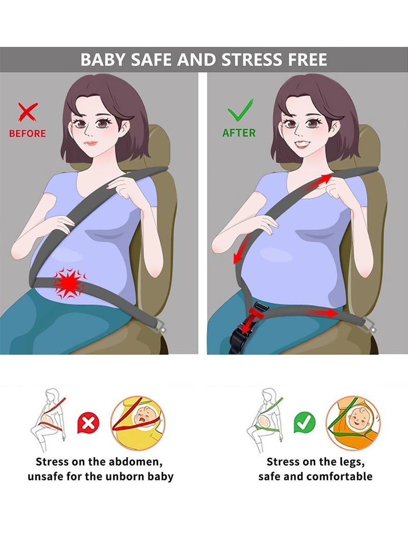 Omelo Pregnancy Seat Belt Adjuster | Bump Protection Seat Belt for Pregnant Women, Maternity Safety Seatbelt for Car, Comfortable Pregnancy Safety Belt for Driving, Seatbelt for Expecting Mothers - Image 4