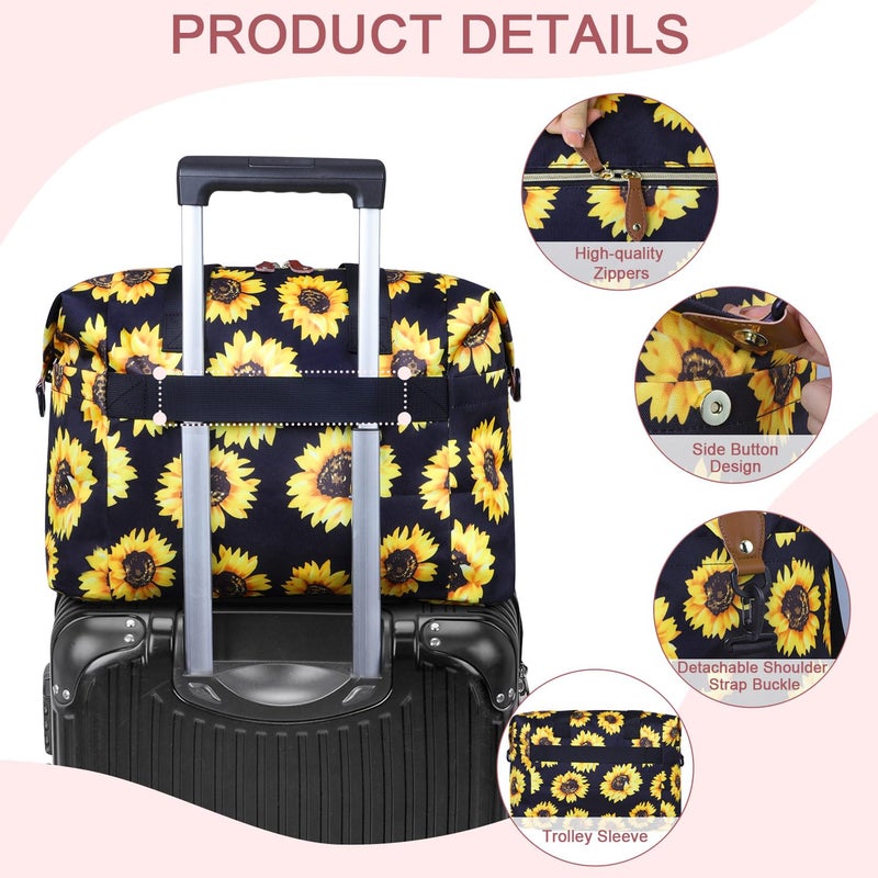 Pritent Diaper Bag Tote - Diaper Baby Bags With Pacifier Case  Shoulder Straps  Stroller Clips  Waterproof Large Mommy Maternity Travel Baby Bag For Mom And Dad  Sunflower  Medium - Image 5