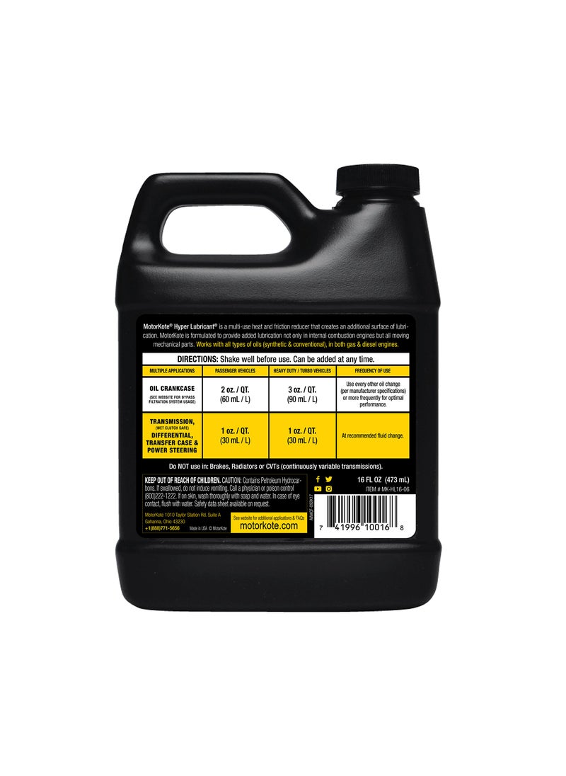 Motorkote Motorkote Hyper Lubricant Engine Treatment, MK-HL16-06, 16-Ounce, Single  - Image 2