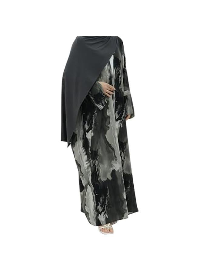 Arabest Muslim Prayer Cardigan Fashion Tie-dye Abaya Islamic Light Dress Comfortable Long Robe for Women - Image 4