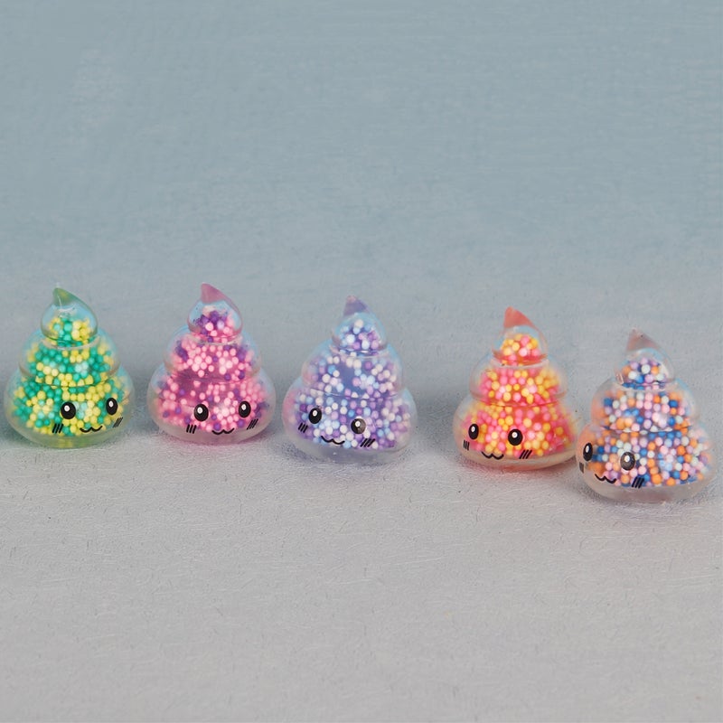 4-Pack JOOYAPIE Mini Elastic Poop-Shaped Sensory Fidget Toy - Colorful Synthetic Rubber Stress Ball, Perfect for Kids & Adults, Great for Party Gifts & Gift Bags, Multiple Colors - Image 3
