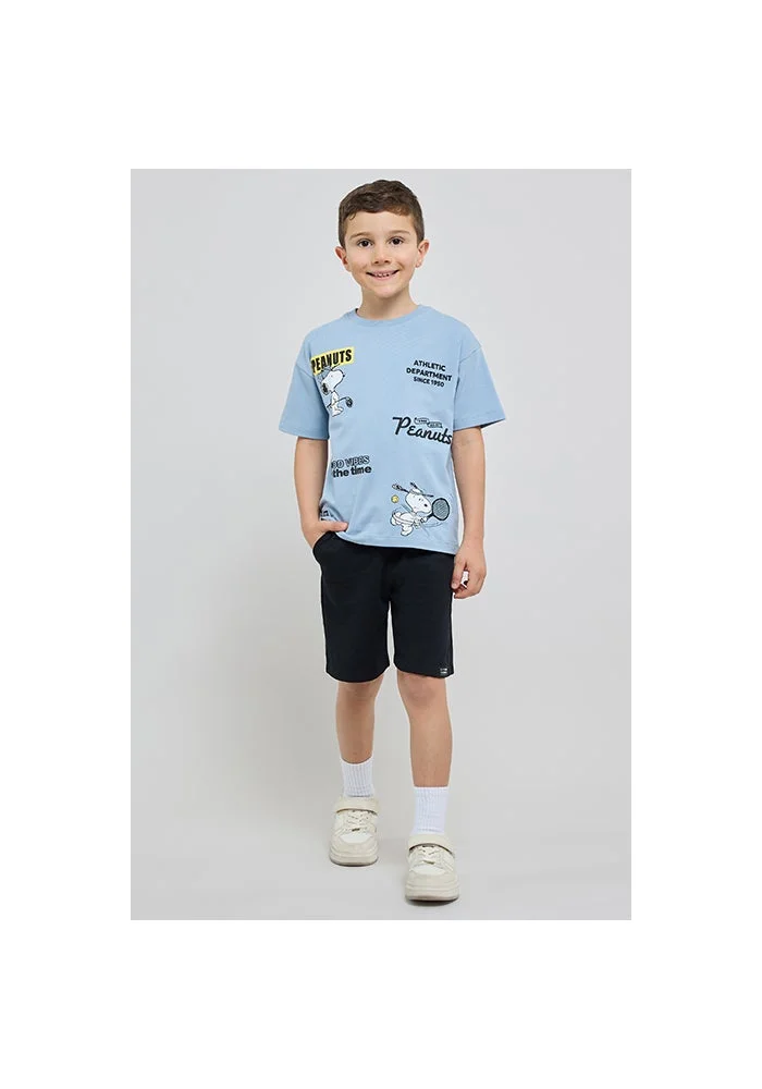 أر أند بي Snoopy Printed T-Shirt with Crew Neck and Short Sleeves