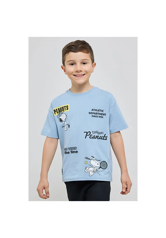 أر أند بي Snoopy Printed T-Shirt with Crew Neck and Short Sleeves