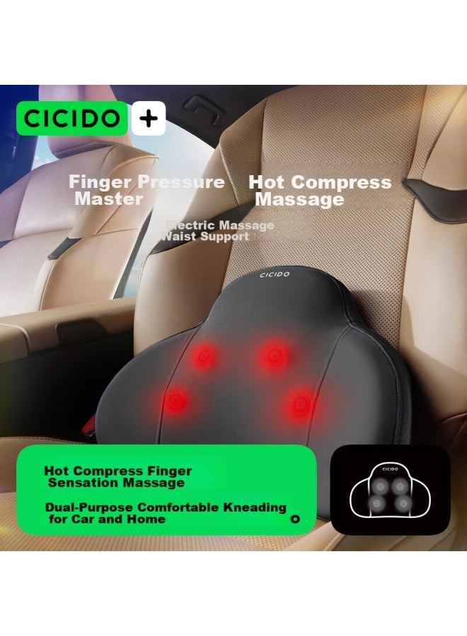 Cicido , Electric Car Lumbar Support, In-car Waist Massager, Back Cushion, Car Accessory, Gift For Parents - Image 1