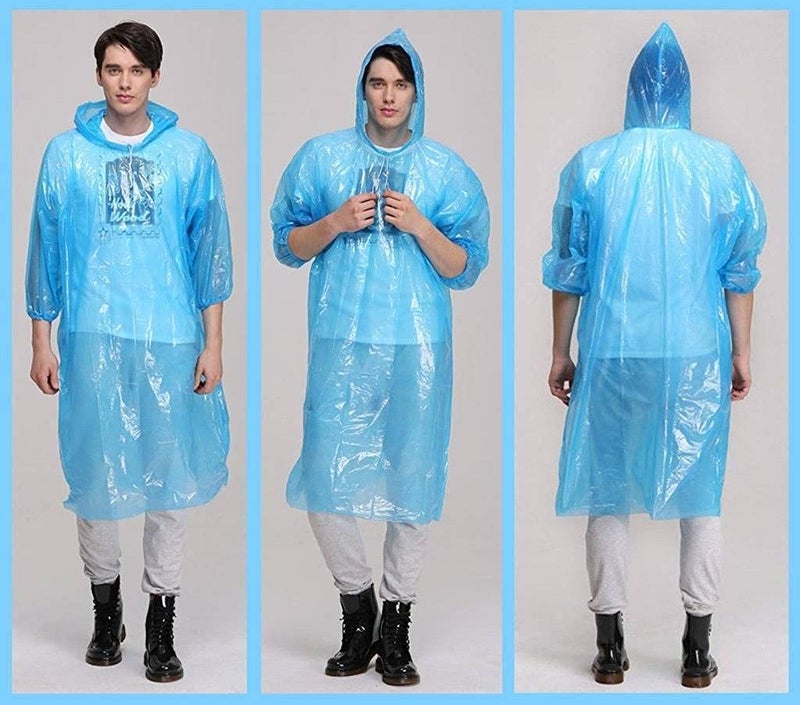RUBS Raincoat Disposable Waterproof Reusable Rain Poncho for Men and Women (Multicolor, Free Size) Pack of 3 - Image 3