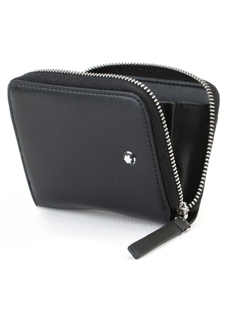 MONTBLANC - Montblanc Black Leather Coin Purse Zipper Wallet - Image 1