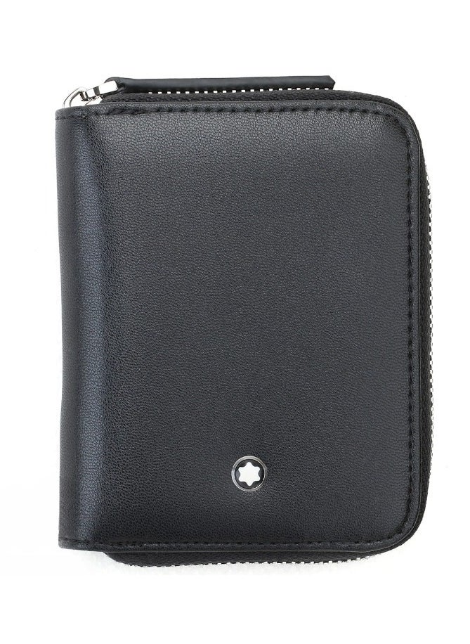 MONTBLANC - Montblanc Black Leather Coin Purse Zipper Wallet - Image 1