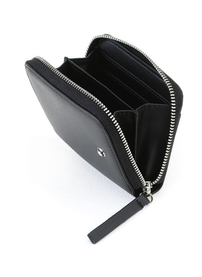 MONTBLANC - Montblanc Black Leather Coin Purse Zipper Wallet - Image 1