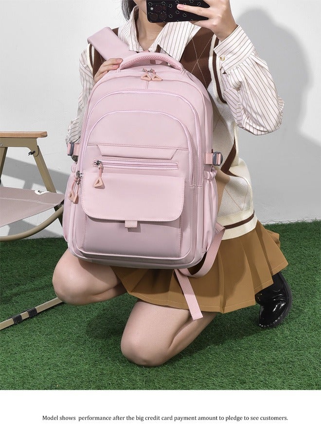 15.6 Inch Laptop,Multi - Pocket Backpack, Large - Capacity Travel & Daily Commute Bag, Ideal for School & Outdoor Trips (Pink)  - Image 2