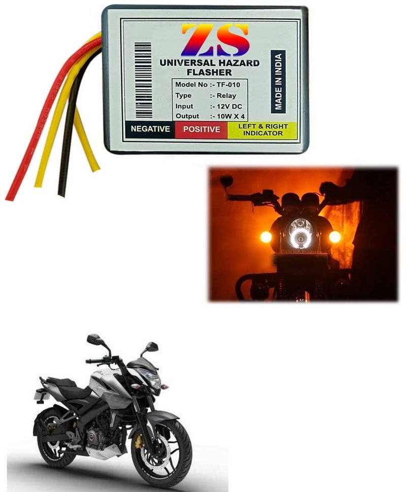Bike Hazard Flasher, Waterproof 16 Patterns Flasher Relay for LED/Bulb Indicators for Bajaj Pulsar 200 NS DTS-i
