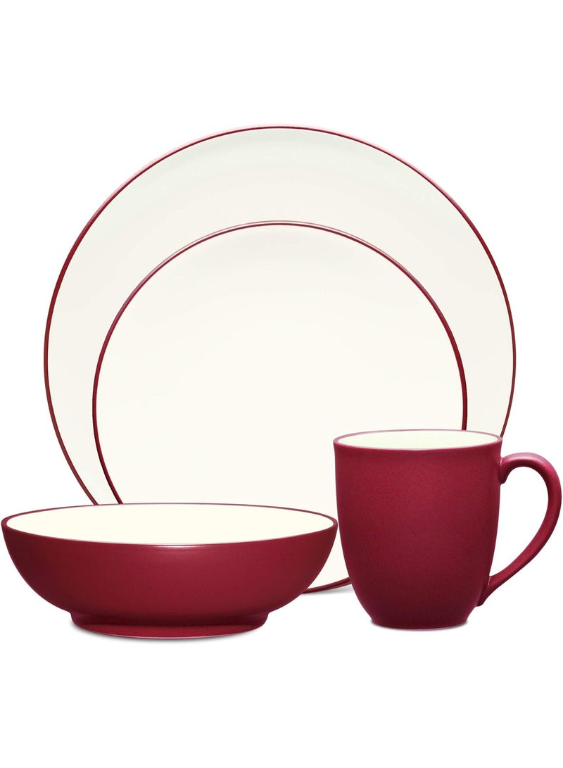 Noritake Raspberry Colorwave 4 Piece Coupe Place Setting - Image 1