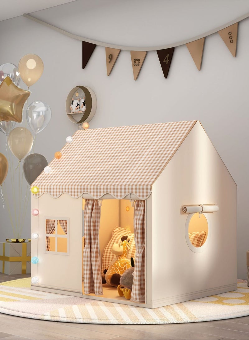 Kids Playhouse with LED Yarn Lights, Washable Foldable Play Tent with Windows, Indoors Outdoors Reading Corner Activity Center for Girls Boys, Ramadan Gift, Eid Gift  - Image 2