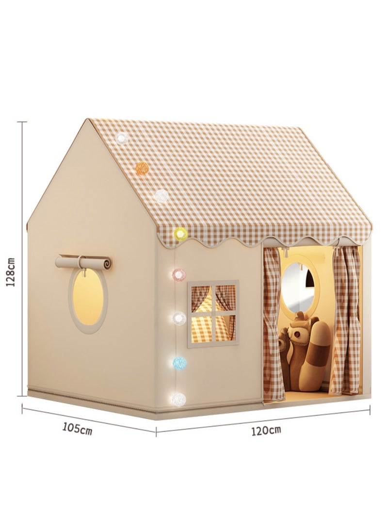 Kids Playhouse with LED Yarn Lights, Washable Foldable Play Tent with Windows, Indoors Outdoors Reading Corner Activity Center for Girls Boys, Ramadan Gift, Eid Gift  - Image 3