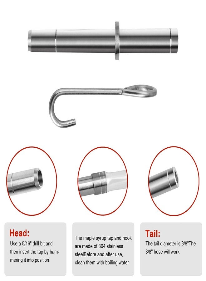 Codesteel Stainless Steel Maple Syrup Tapping Kit, Maple Tree Taps, Spiles for Tapping Trees, (6) Spiles and Hooks with (2) Spile Cleaning Brushes - Image 2