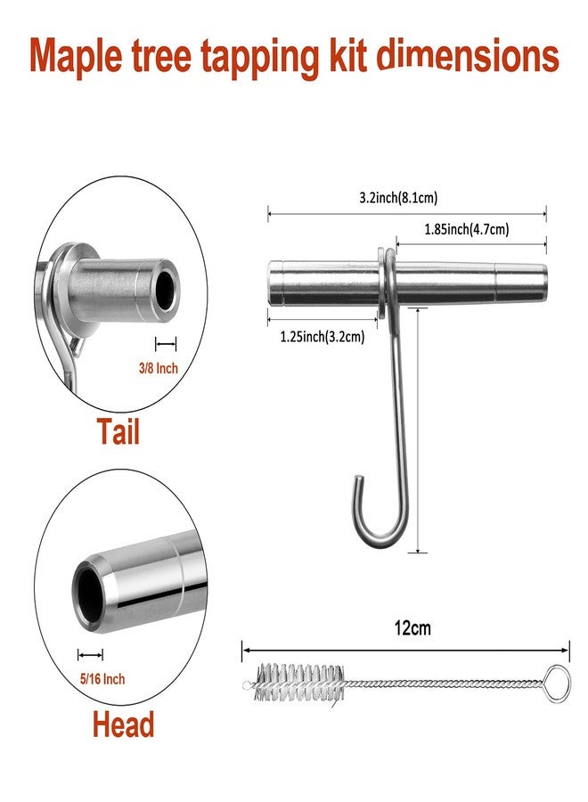 Codesteel Stainless Steel Maple Syrup Tapping Kit, Maple Tree Taps, Spiles for Tapping Trees, (6) Spiles and Hooks with (2) Spile Cleaning Brushes - Image 3