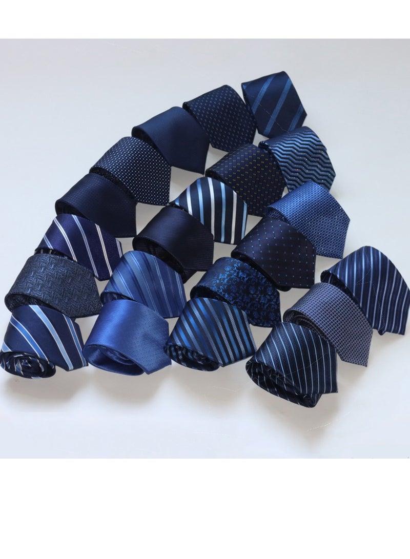 6pcs Business Men Stripe Classic Necktie Sets Random Shipment Party Weeding Formal Solid Soft Fabric Tie Kit For Men High-end Bow Tie - Image 1