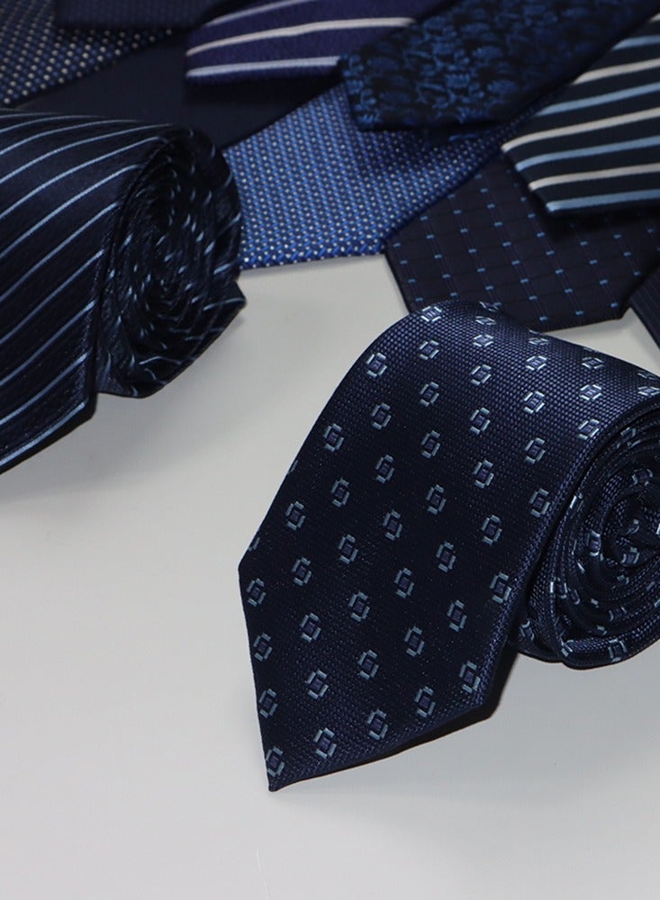 6pcs Business Men Stripe Classic Necktie Sets Random Shipment Party Weeding Formal Solid Soft Fabric Tie Kit For Men High-end Bow Tie - Image 4