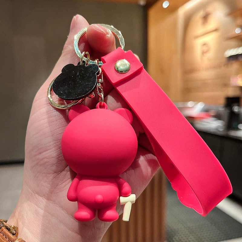 Cute Boutique Cute Bear Three-Dimensional Doll Car Keychain Pendant Night Market Stall Christmas - Image 4