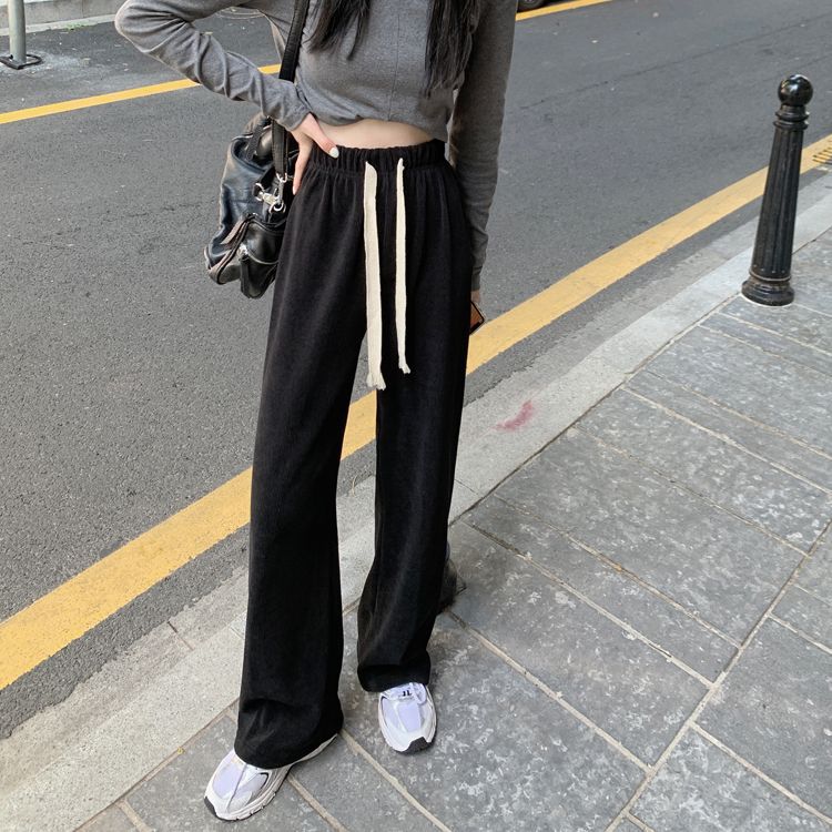 Small Person Extra Large Size Ice Silk Pants For Children And Students Korean Style All-Match Casual Pants Loose Slim Wide Leg Pants Straight Leg Pants - Image 2
