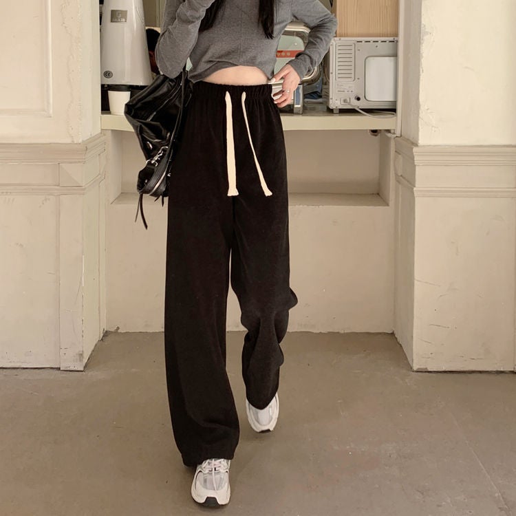 Small Person Extra Large Size Ice Silk Pants For Children And Students Korean Style All-Match Casual Pants Loose Slim Wide Leg Pants Straight Leg Pants - Image 4