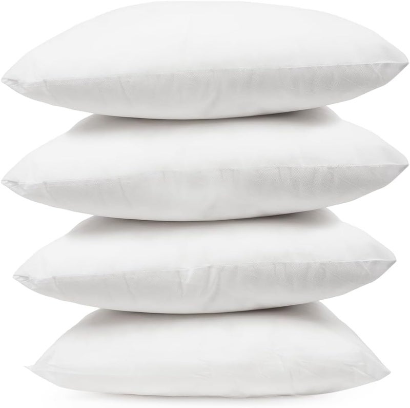 Covers & All Throw Pillow Inserts Only Pack of 4, Durable Soft Square 20 x 20 Inches 65 GSM Non-Woven Fabric with 15D Silicon Fiber Filling, Universal uses for Home Decor Office Indoor Outdoor - Image 2