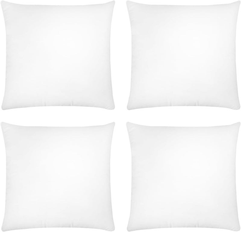 Covers & All Throw Pillow Inserts Only Pack of 4, Durable Soft Square 20 x 20 Inches 65 GSM Non-Woven Fabric with 15D Silicon Fiber Filling, Universal uses for Home Decor Office Indoor Outdoor - Image 3