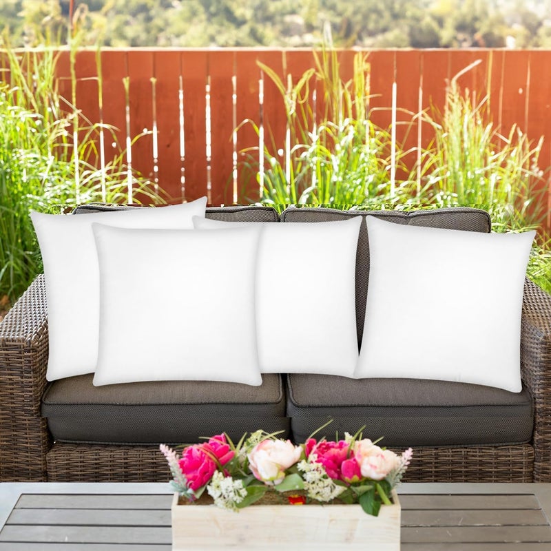 Covers & All Throw Pillow Inserts Only Pack of 4, Durable Soft Square 20 x 20 Inches 65 GSM Non-Woven Fabric with 15D Silicon Fiber Filling, Universal uses for Home Decor Office Indoor Outdoor - Image 5