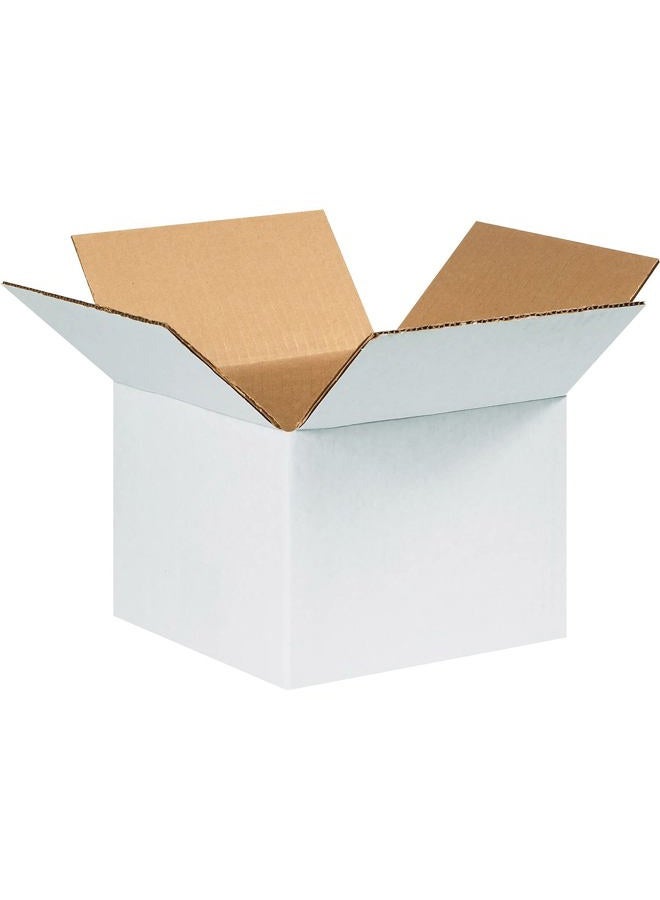 886W Corrugated Cardboard Box 8" L x 8" W x 6" H, White, For Shipping, Packing and Moving (Pack of 25)