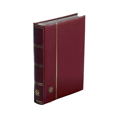LIGHTHOUSE – “COMFORT” Padded Leather Cover Stockbook for Stamps - 32 Black Cardstock A4 Pages with Clear Strips and Double Linen Hinges - Red - Image 5