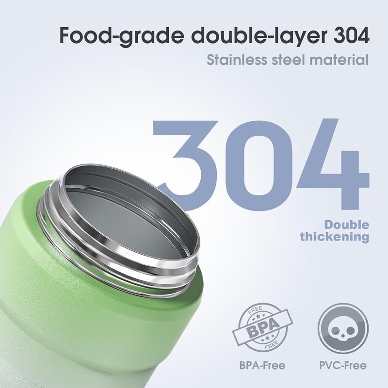 Bidakid Insulated Food Jar Set – 25.4oz & 17oz Stainless Steel Containers with Folding Spoon and Carrying Bags – Leak-Proof, Keeps Food Hot or Cold for up to 12 Hours – Ideal for Work, School, Travel - Image 4