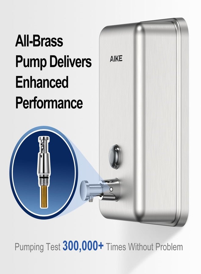 AIKE 37oz Surface Mount Stainless Steel Soap Dispenser for Commercial,Brushed Stianless Steel Finish Model AK1003 - Image 4