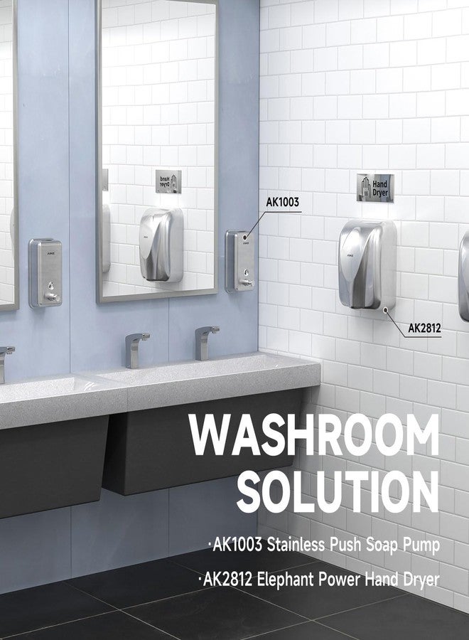 AIKE 37oz Surface Mount Stainless Steel Soap Dispenser for Commercial,Brushed Stianless Steel Finish Model AK1003 - Image 3