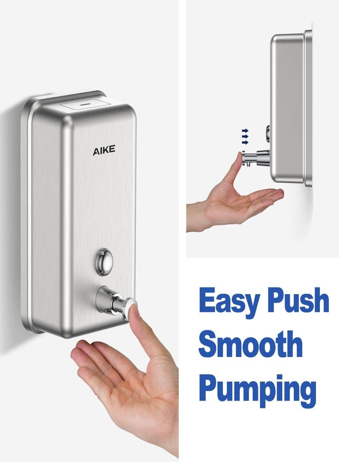 AIKE 37oz Surface Mount Stainless Steel Soap Dispenser for Commercial,Brushed Stianless Steel Finish Model AK1003 - Image 2