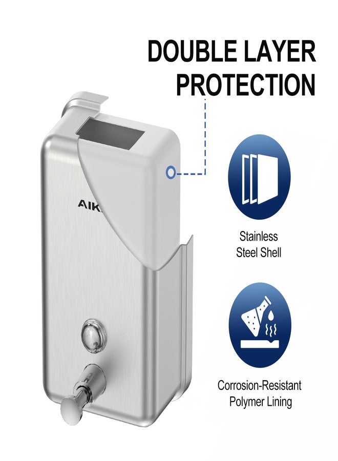 AIKE 37oz Surface Mount Stainless Steel Soap Dispenser for Commercial,Brushed Stianless Steel Finish Model AK1003 - Image 5