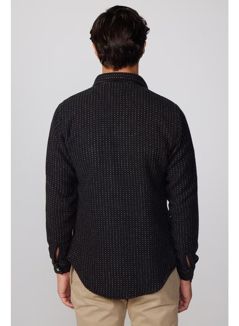 Tudors Slim Fit Striped Flap Double Pocket Men's Shirt - Image 5