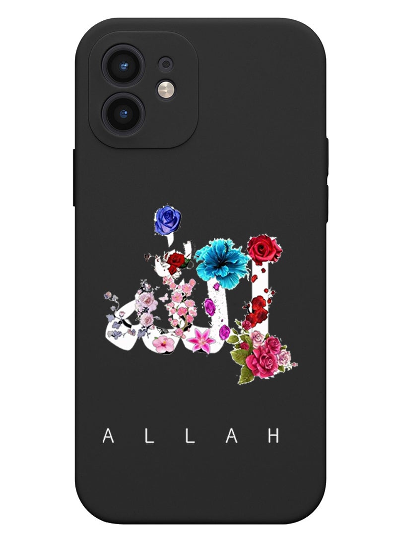 Theodor Protective Slim Fit Case Liquid Silicone Cover with Full Body Protection Anti-Scratch Shockproof Case For iPhone 12 Black  - Aloha Beach Paradise Black copy - Image 1
