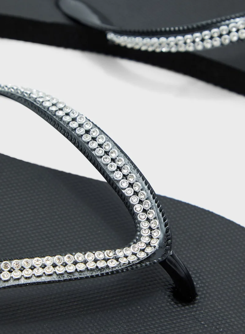 Ginger Diamante Strap Flip Flops