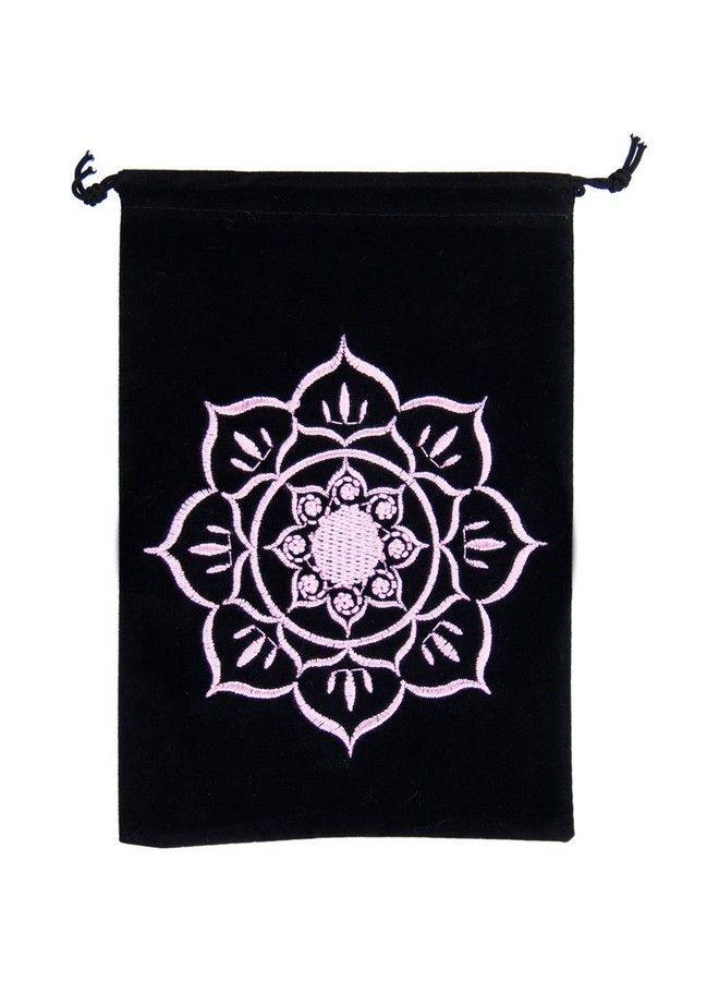 New Age Source Unlined Velvet Bag Embroidered Lotus Black Wiccan Wicca Pagan - Image 2