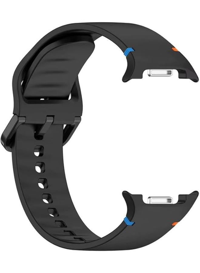 Sport Silicone Bands for Samsung Galaxy Watch 8 Band 40mm /44mm/8 Classic 46mm, One Click No Gap Soft Sport Waterproof Strap for Samsung Galaxy Watch 8 Classic Band 46mm (Black) - Image 3