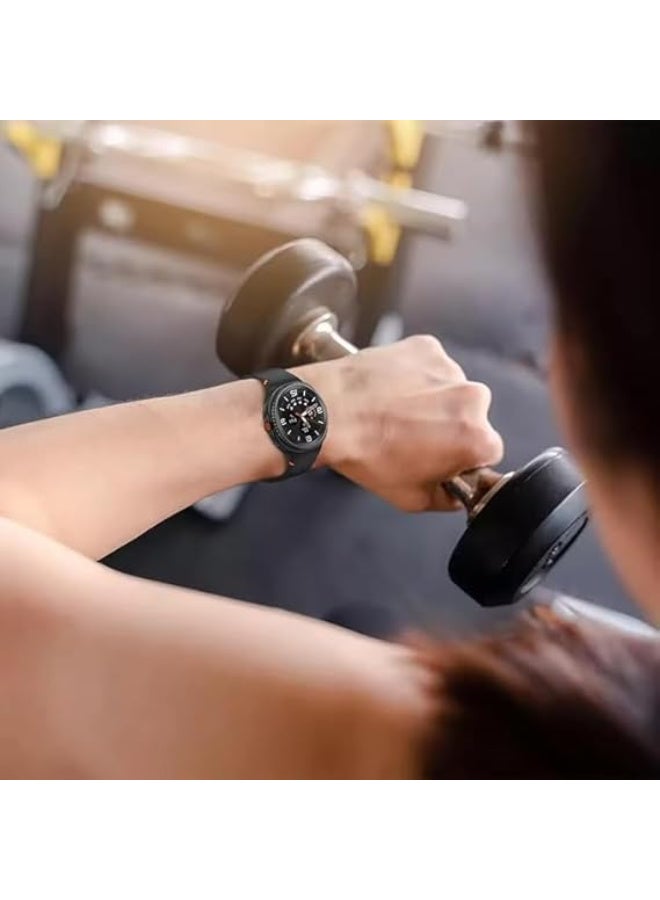 Sport Silicone Bands for Samsung Galaxy Watch 8 Band 40mm /44mm/8 Classic 46mm, One Click No Gap Soft Sport Waterproof Strap for Samsung Galaxy Watch 8 Classic Band 46mm (Black) - Image 4