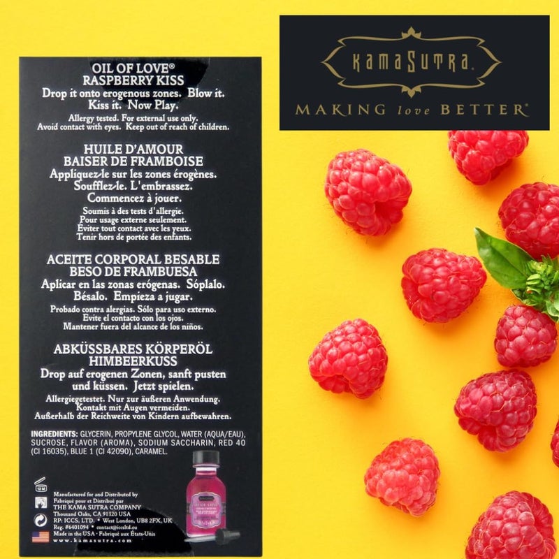 Kamasutra KAMA SUTRA Oil of Love Raspberry Kiss 75 fl oz Kissable Warming Body Topping for Oral Foreplay Fun Delicious Lickable Flavor for Couples Women and Men WaterBased - Image 2