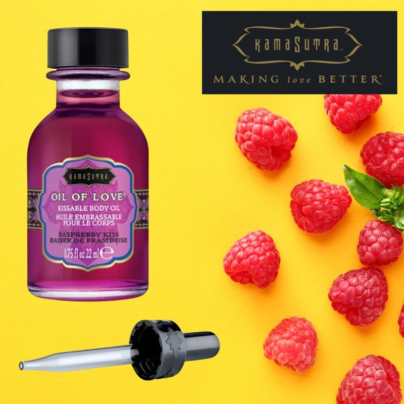 Kamasutra KAMA SUTRA Oil of Love Raspberry Kiss 75 fl oz Kissable Warming Body Topping for Oral Foreplay Fun Delicious Lickable Flavor for Couples Women and Men WaterBased - Image 4