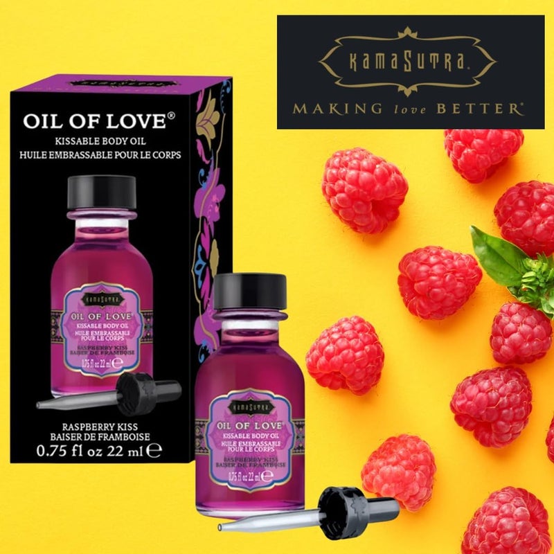 Kamasutra KAMA SUTRA Oil of Love Raspberry Kiss 75 fl oz Kissable Warming Body Topping for Oral Foreplay Fun Delicious Lickable Flavor for Couples Women and Men WaterBased - Image 5