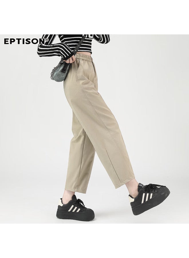 EPTISON Yipintiancheng Pee Harem Carrot Pants For Women Autumn Elastic Waist Loose Slim Fit Versatile Cropped Casual Pants - Image 3