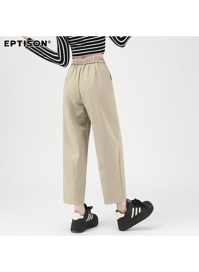 EPTISON Yipintiancheng Pee Harem Carrot Pants For Women Autumn Elastic Waist Loose Slim Fit Versatile Cropped Casual Pants - Image 4