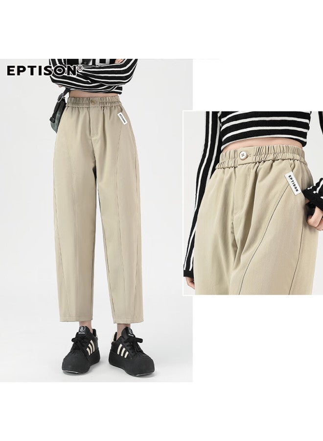 EPTISON Yipintiancheng Pee Harem Carrot Pants For Women Autumn Elastic Waist Loose Slim Fit Versatile Cropped Casual Pants - Image 5
