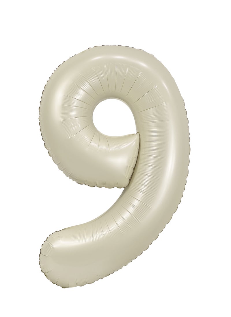 Party Zone Cream Foil Balloon Number 9 35" 