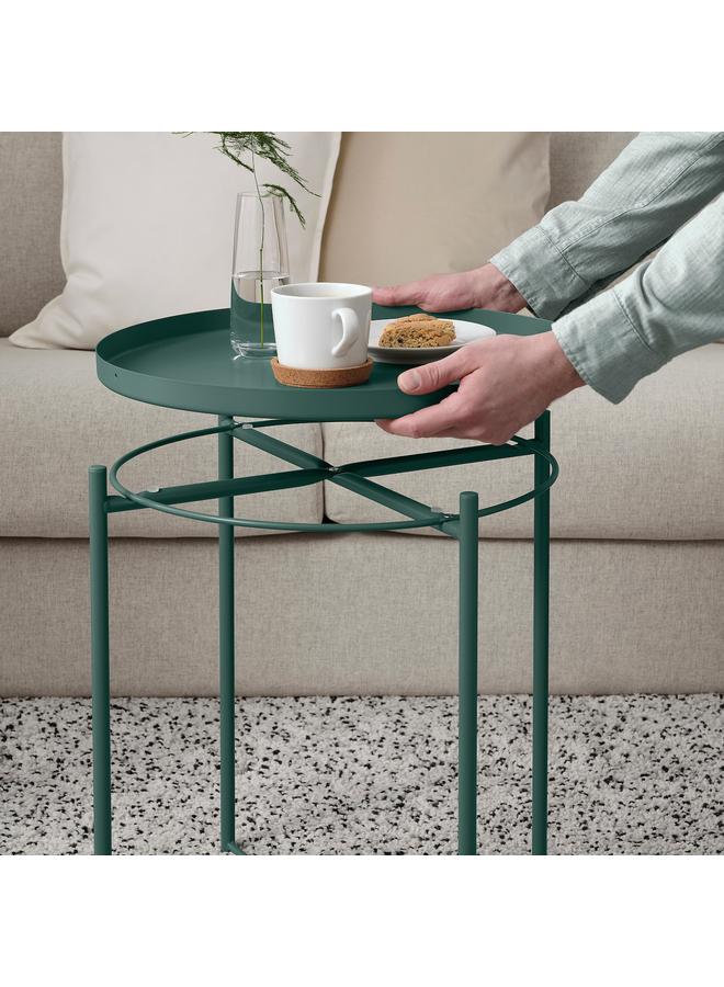 Green Tiger Tray table, dark grey-green, 45x53 cm - Image 3