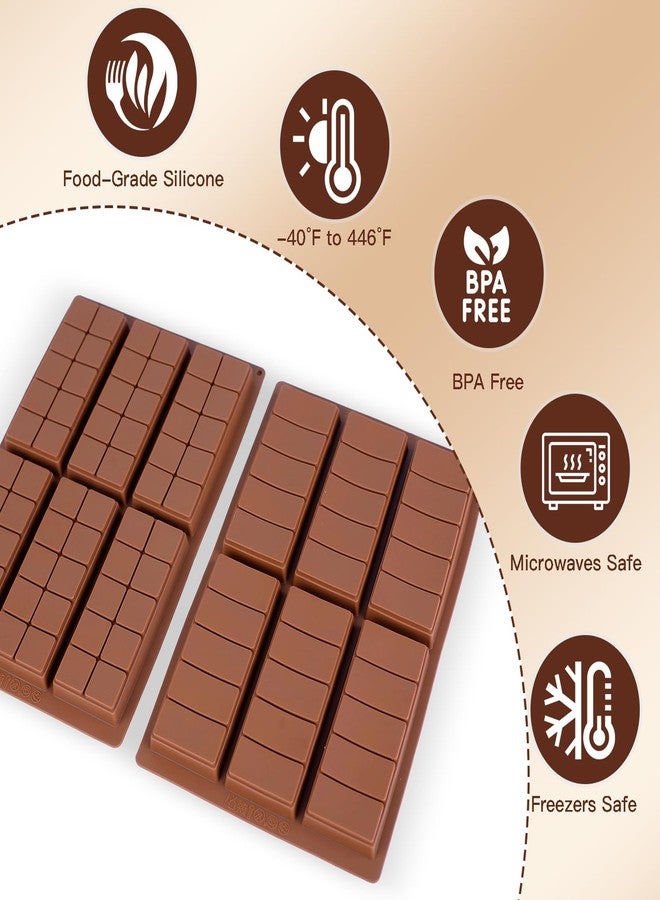 Ninsula Chocolate Molds 3P, Food Grade Chocolate Molds Silicone, Non-Stick Deep Large Chocolate Bar Mold for Dubai Pistachio, Candy, Snacks and Desserts - Image 4